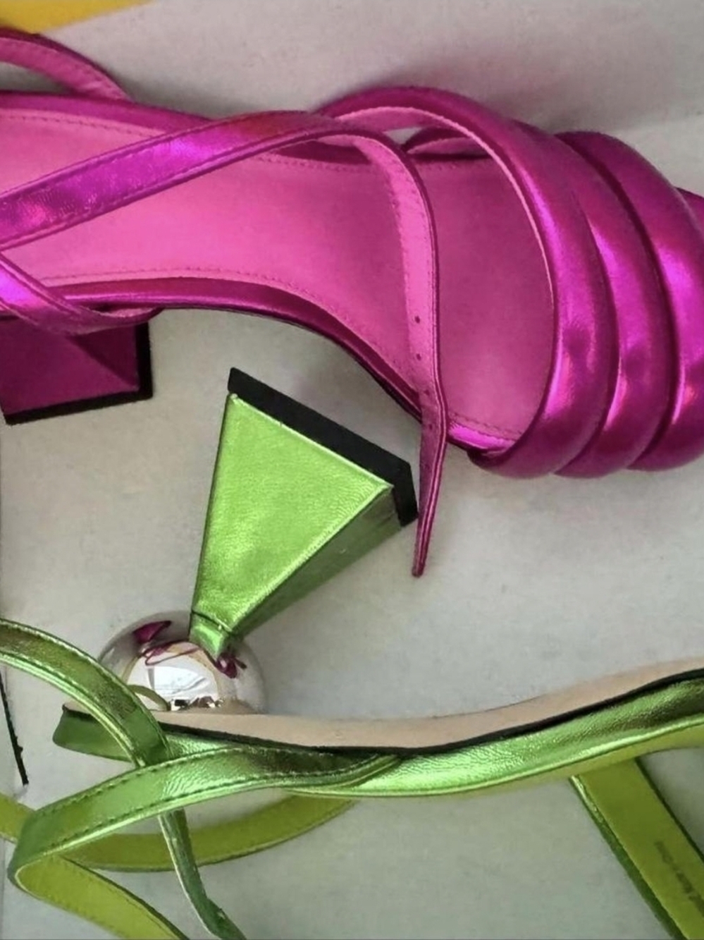 Metallic Pink Strappy Block Heel Sandals Circus By Sam Edelman - Picture 2 of 2